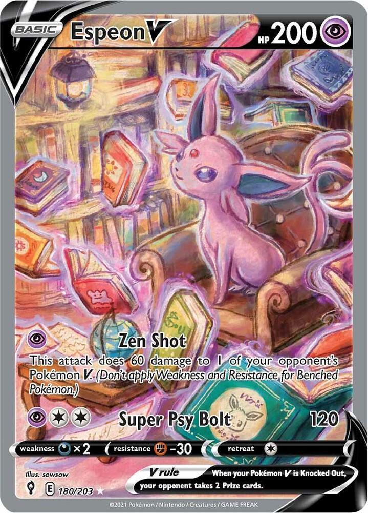 Espeon V #180 Pokemon Evolving Skies Alternate Art - Near Mint