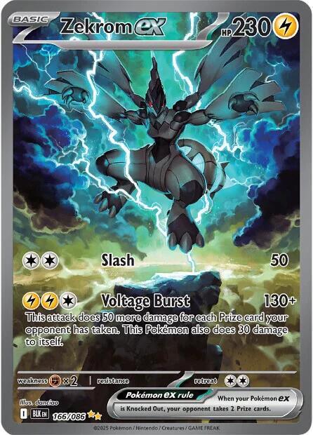 Zekrom ex #166 [SIR] Pokemon Black Bolt Holo - Near Mint