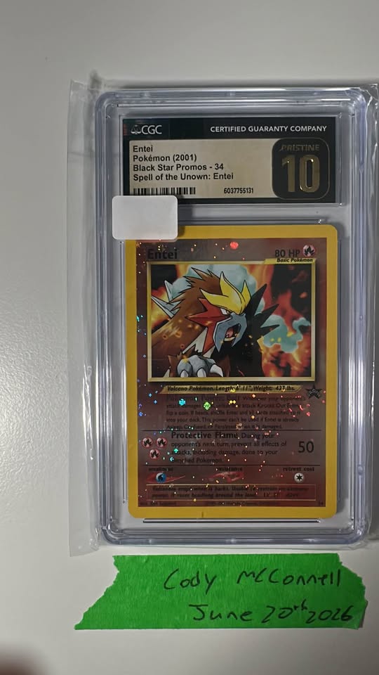CGC Pristine 10 | Entei [Black Star Promo] Pokemon 2001 Promo Vintage Holo