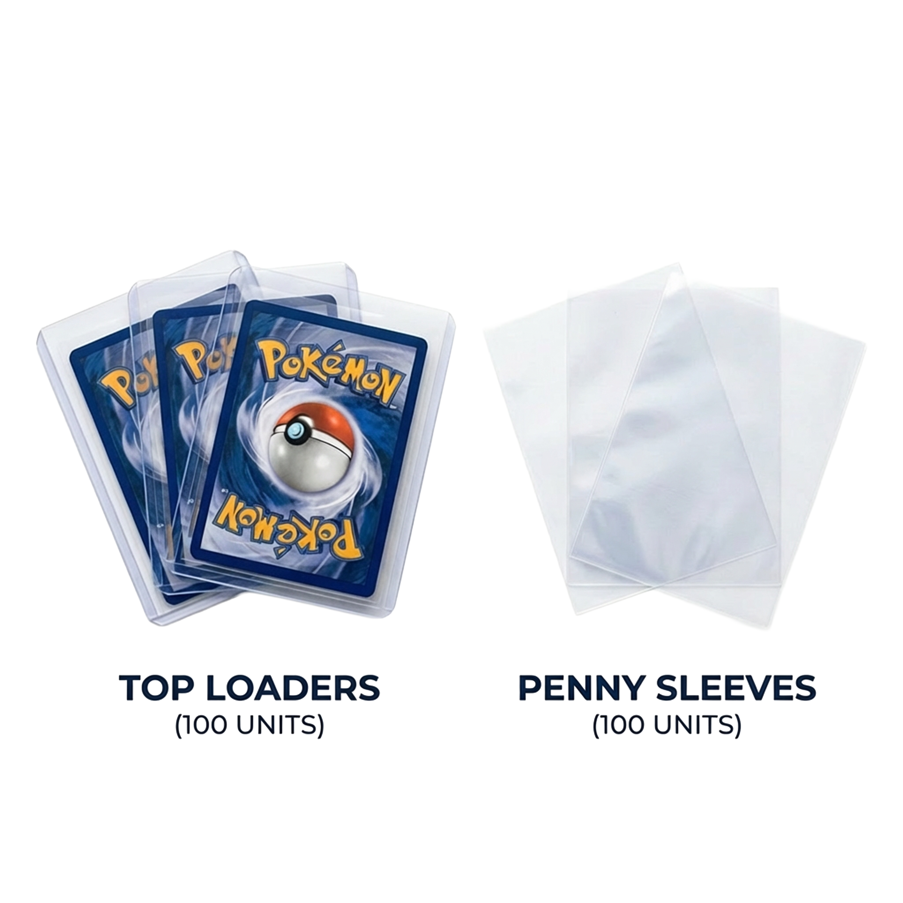 100 x Top Loaders + 100 x Penny Sleeves Bundle (4” x 3”)