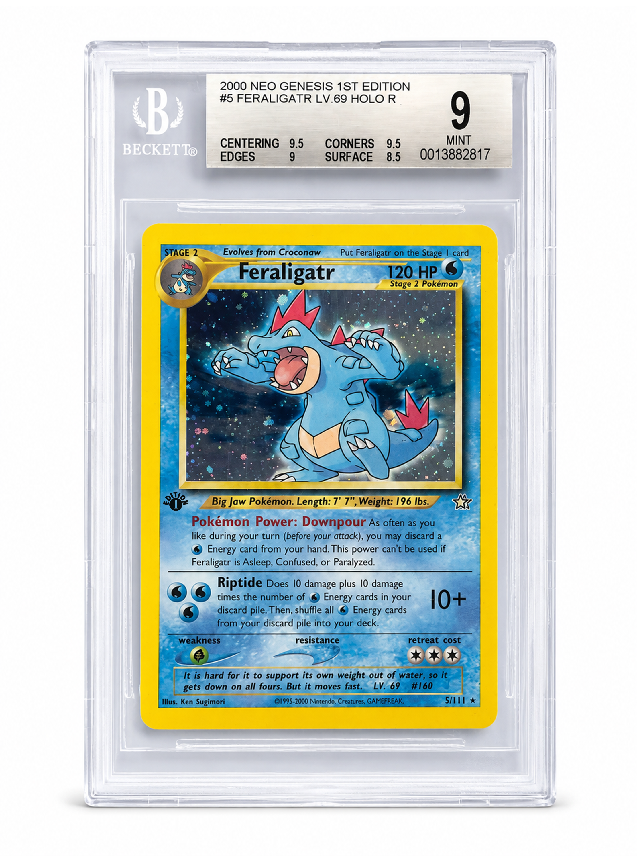 BGS 9 | Feraligatr [1st Edition] #5 Pokemon Neo Genesis Holo